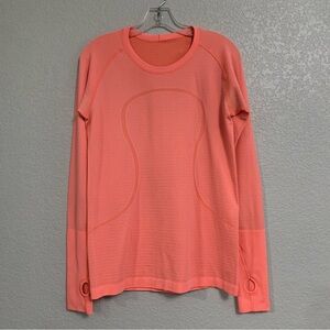 Lululemon Tee Top Womens 10 Swiftly Tech Long Sleeve Coral